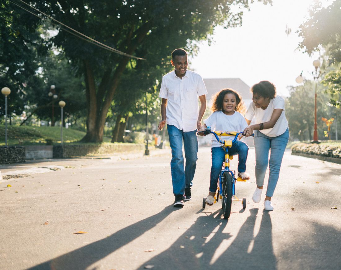 A family walking together outdoors